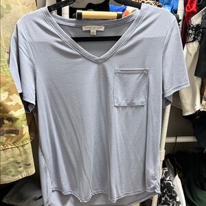 light blue V-Neck Pocket Tee